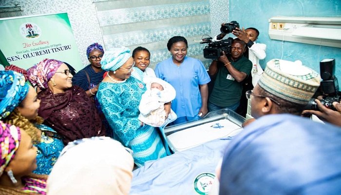 FIRST LADY WELCOMES FIRST BABY IN THE FCT, HARPS ON EXCLUSIVE BREAST FEEDING