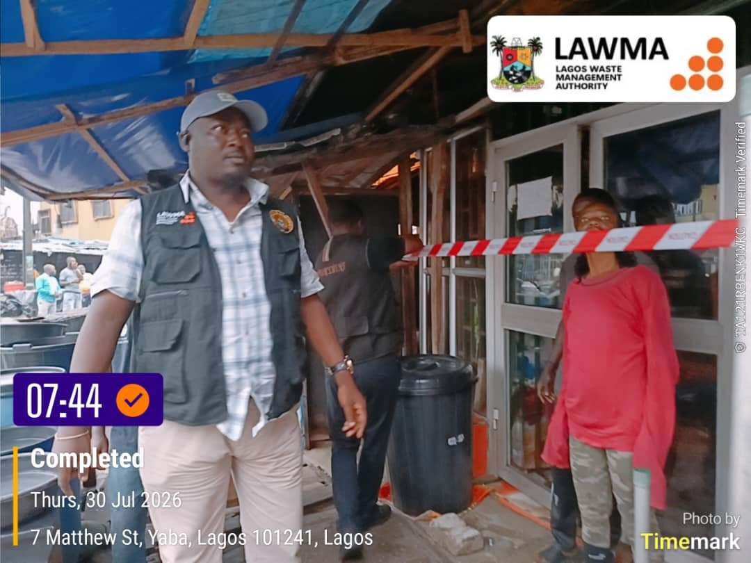 LAWMA CLOSES SHOPS ALONG TEJUOSHO-OJUELEGBA CORRIDOR OVER ILLEGAL WASTE DUMPING